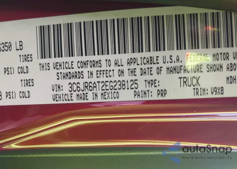 2014 Ram 1500 Express z USA, uszkodzony, nr VIN 3C6JR6AT2EG238125